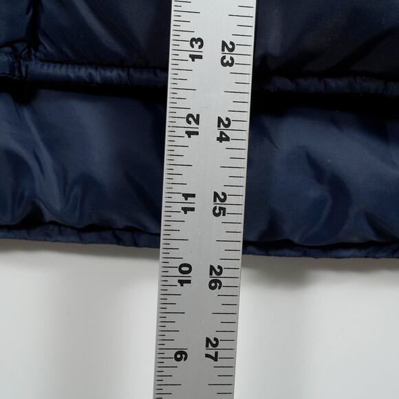 Vintage Woolrich Down Puffer Vest Suede Yoke Navy Brown Men’s Medium - Picture 8 of 11